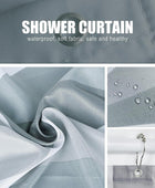 Cortina de ducha hecha de tela, de color gris, impermeable, de poliéster, de - VIRTUAL MUEBLES
