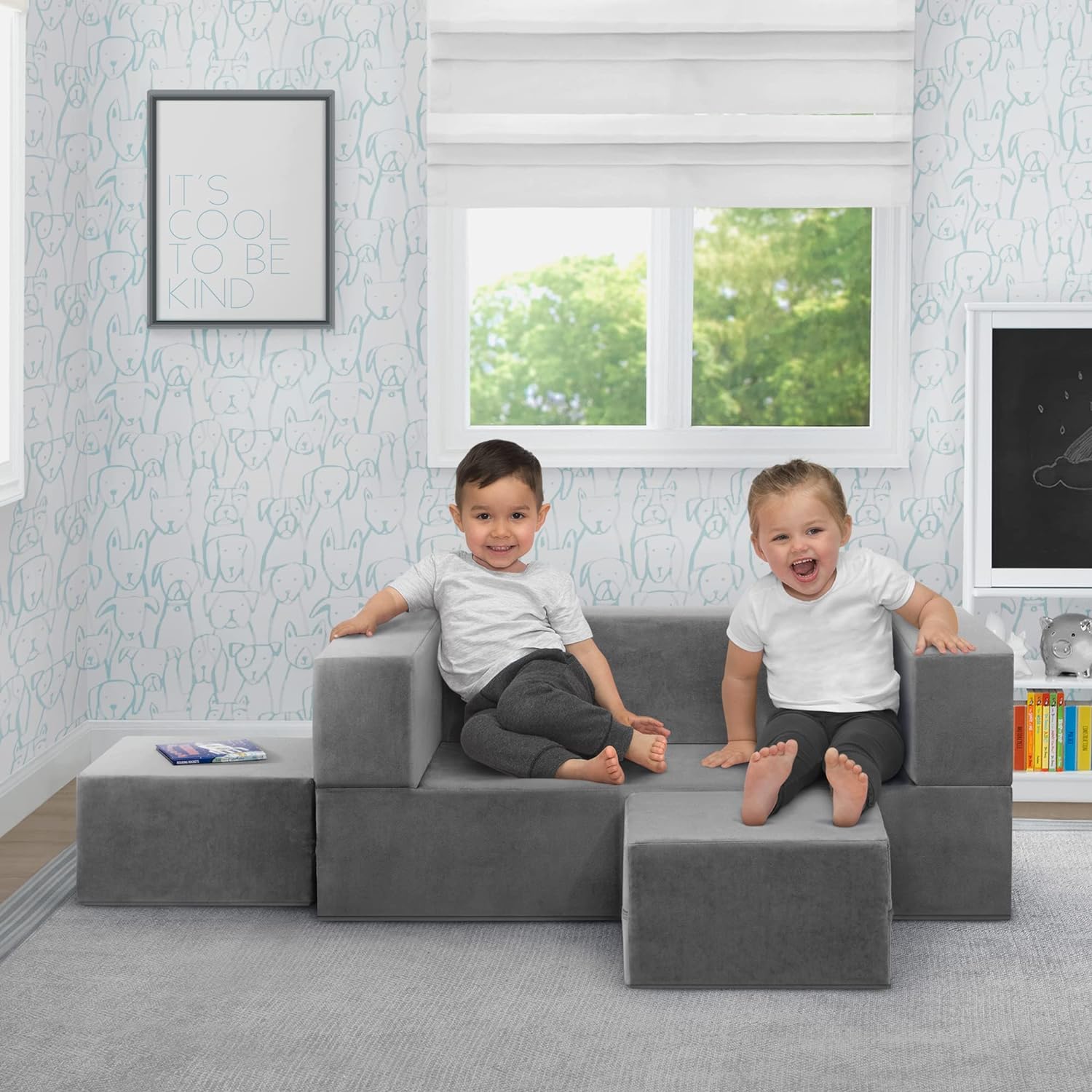 Sofá para niños, sofá de bebé de diseño modular para niñossofá biplaza -  VIRTUAL MUEBLES