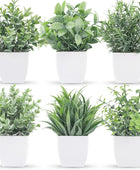 6 paquetes de plantas artificiales pequeñas en macetas para el hogar, baño, - VIRTUAL MUEBLES