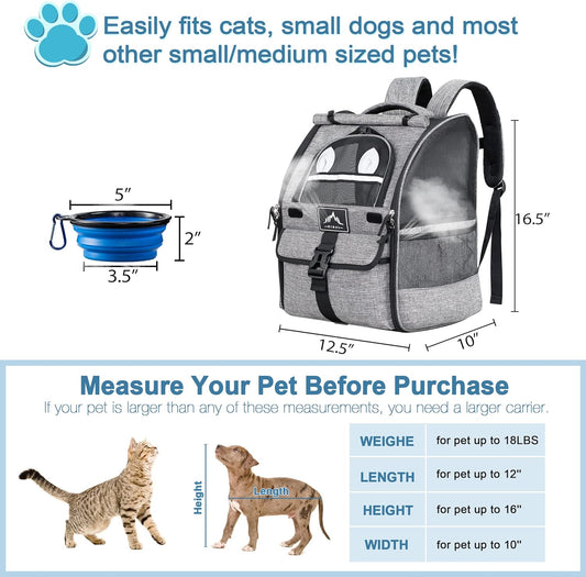 Mochila transportadora de mascotas para perros y gatos, cachorros, diseño