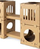 Navaris Casa modular de cartón para gatos Torre de juego configurable de cartón