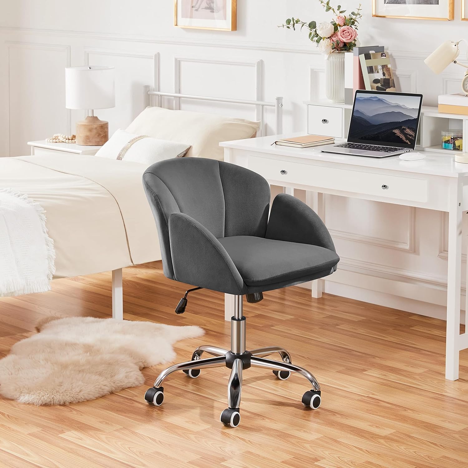 Bonita silla de escritorio de terciopelo para oficina en casa silla de -  VIRTUAL MUEBLES