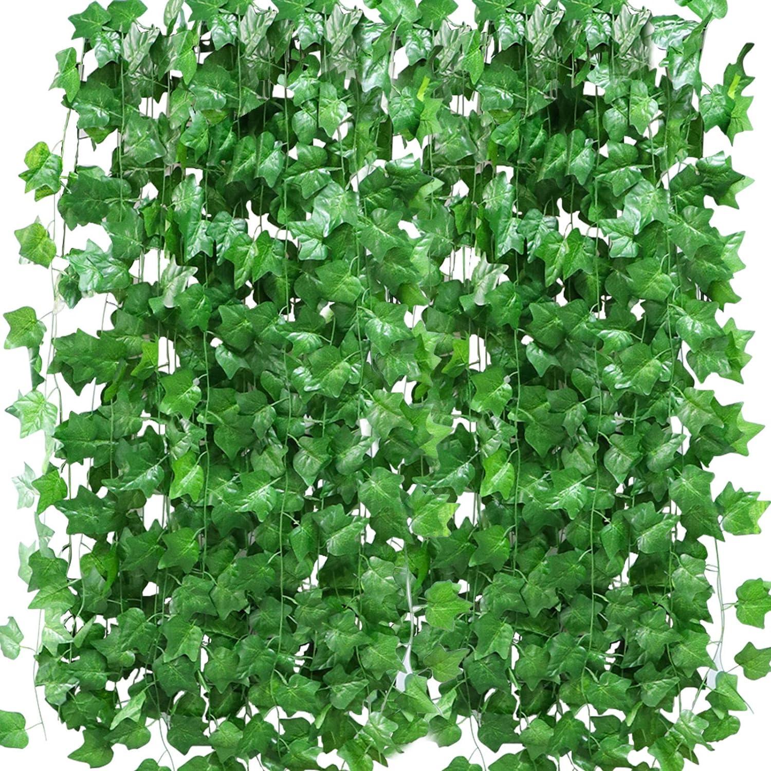 Garland Faux plantas colgantes hiedra verde Artificial de la