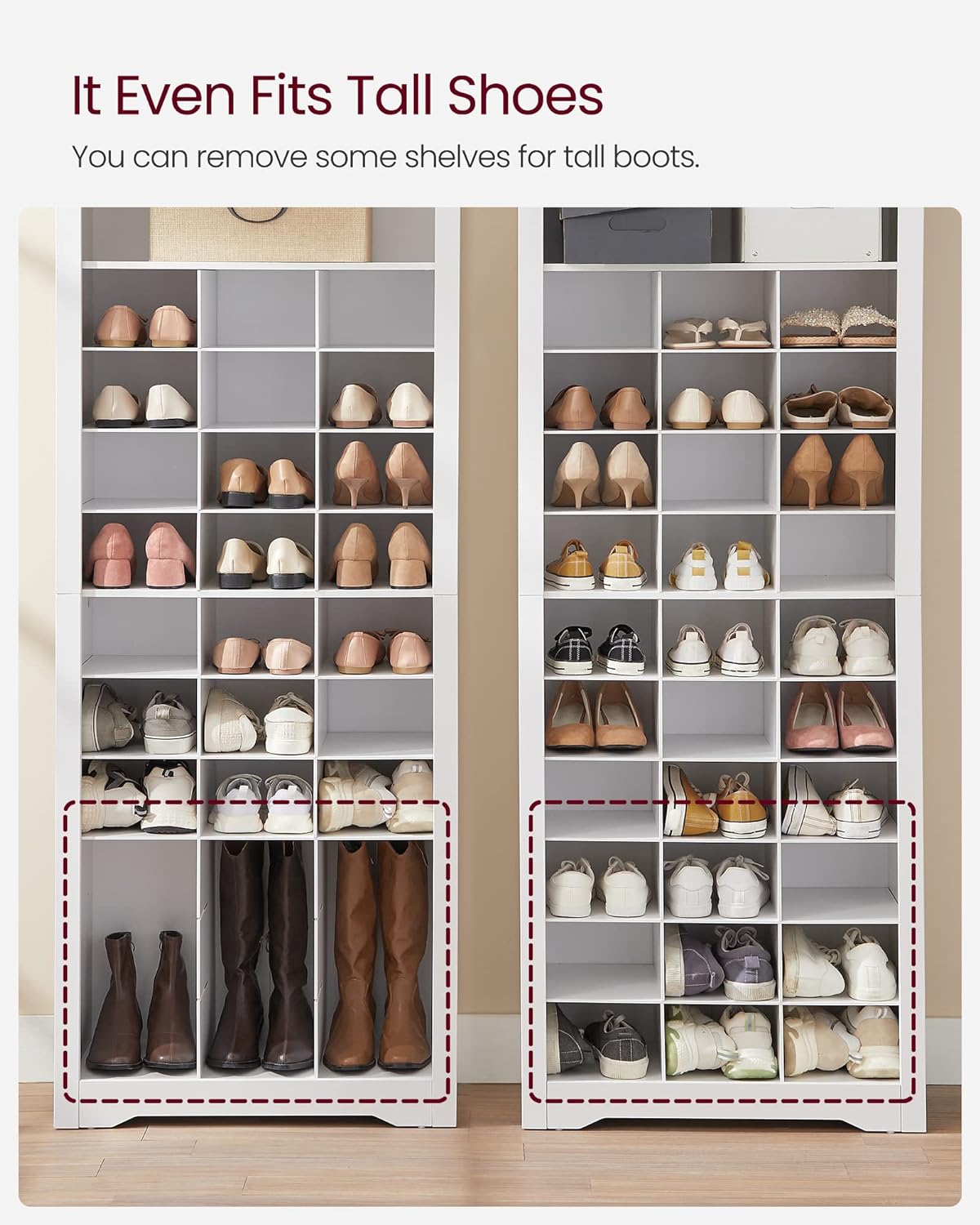 Gabinete de almacenamiento de zapatos, organizador de zapatos de 10 niveles,