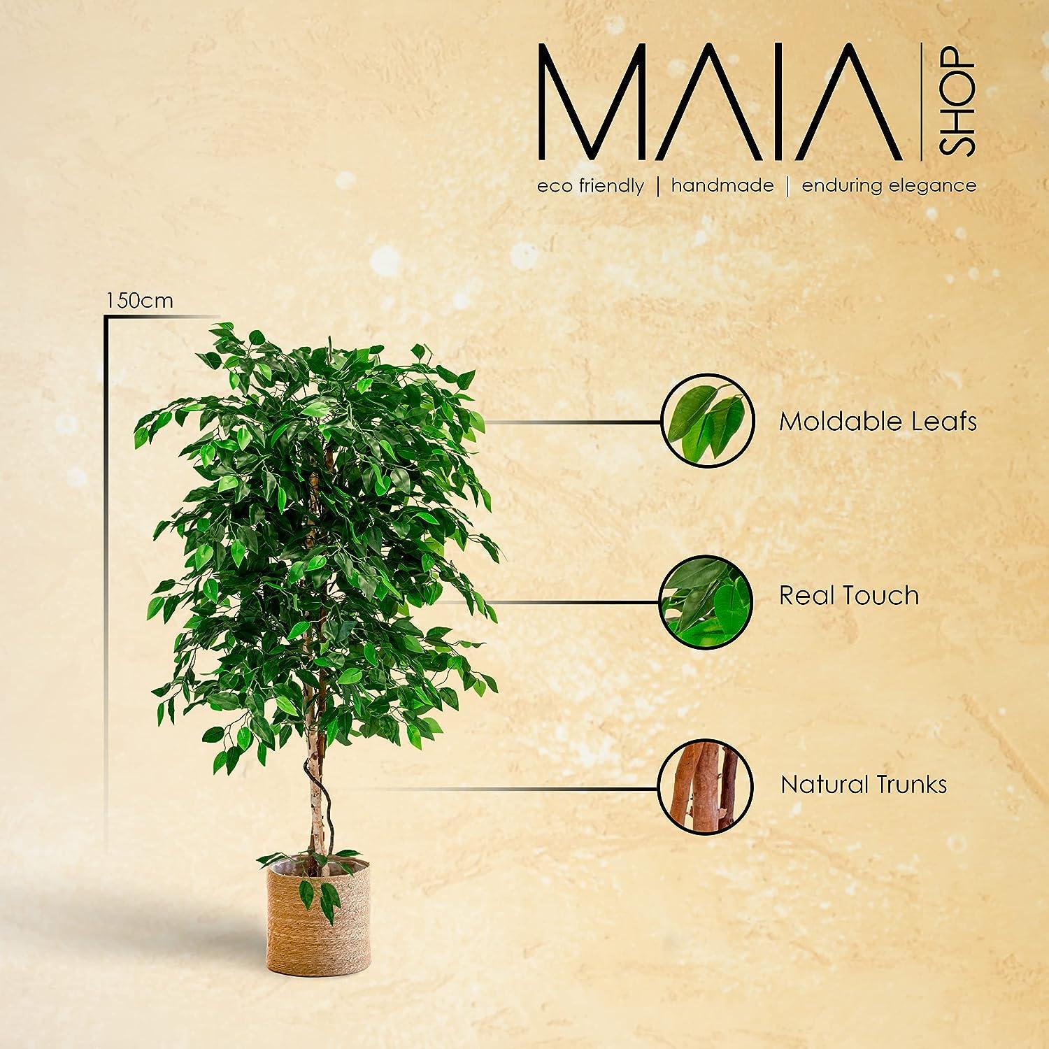 Ficus, árbol artificial con troncos naturales, fabricado con los mejor -  VIRTUAL MUEBLES
