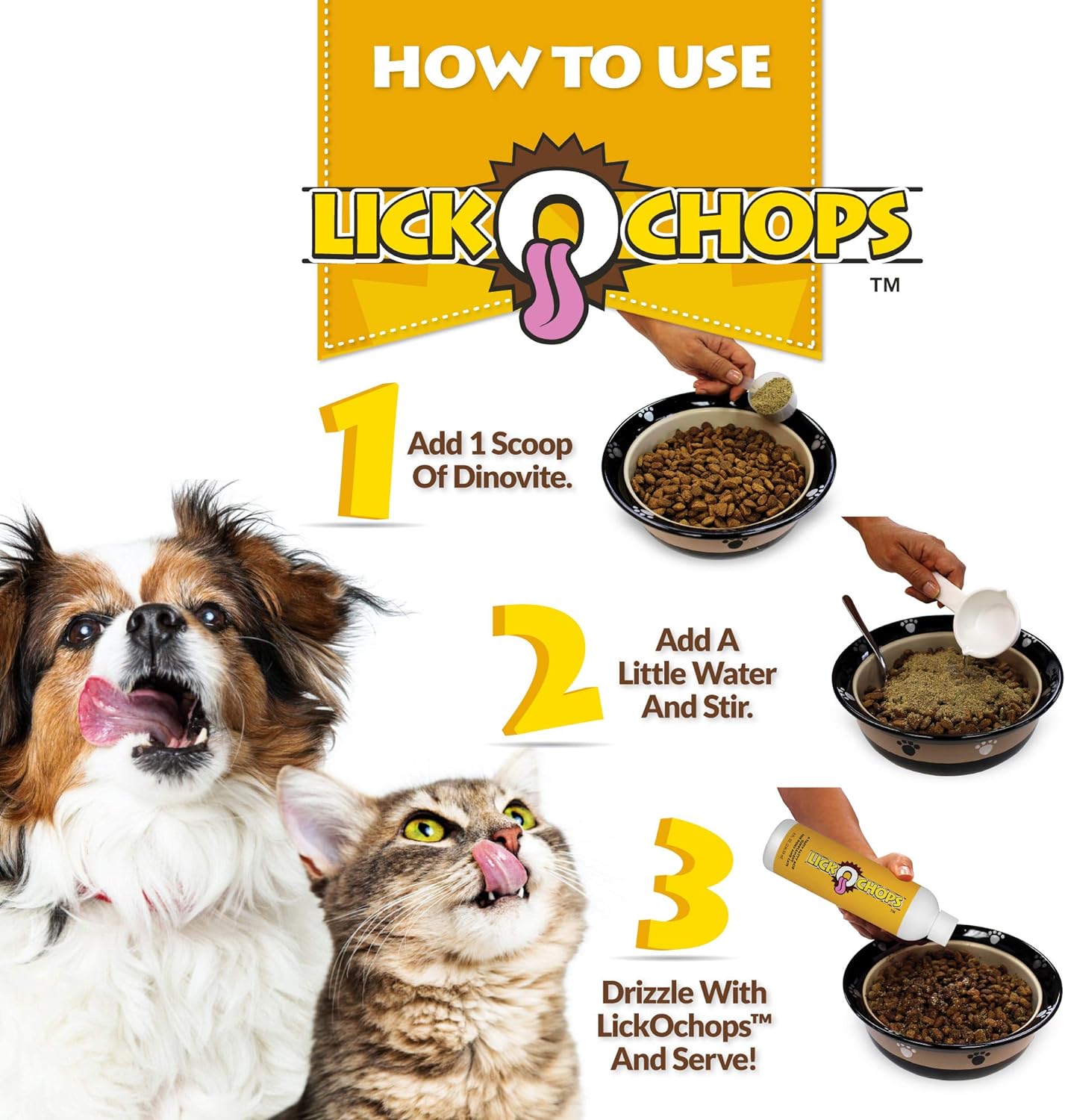 Lickochops Suplemento para perros y gatos mejorado con omega-6 3 ácidos grasos