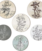 Barydat Juego de 6 impresiones artísticas de pared de plantas botánicas
