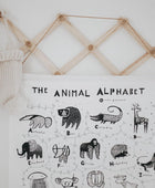 Tapiz de alfabeto de animales, tela de algodón orgánico, decoración de pared - VIRTUAL MUEBLES