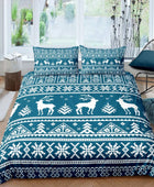 Juego de ropa de cama bohemia, diseño de ciervos navideños, tamaño completo,
