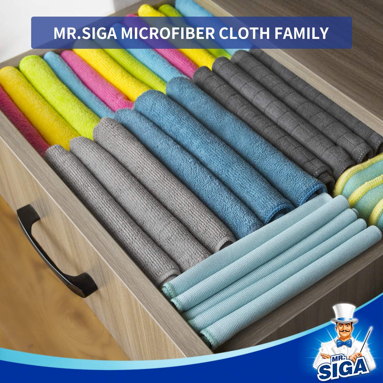 MR.SIGA Paño de limpieza de microfibra, paquete de 12, tamaño 12.6 x 12.6 - VIRTUAL MUEBLES