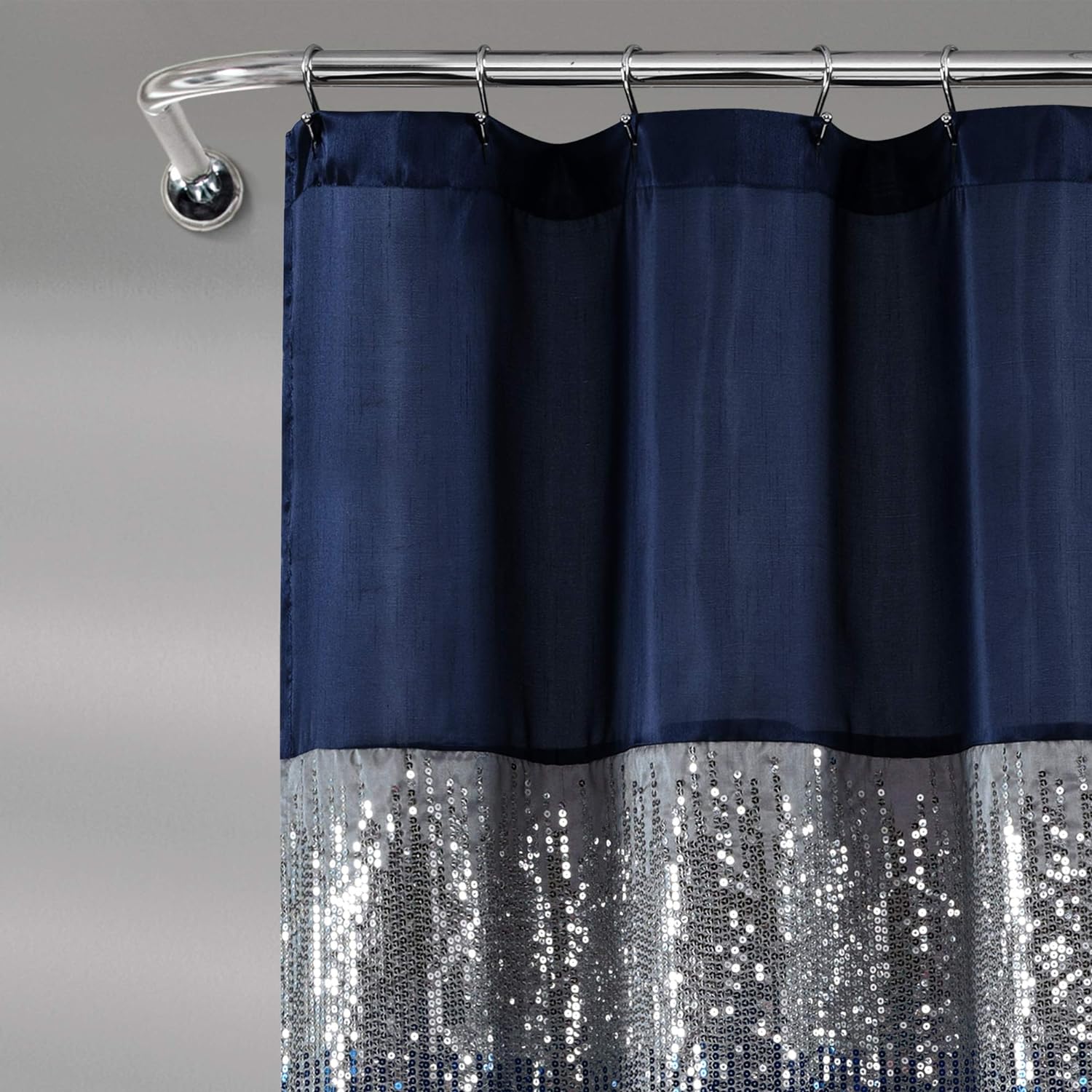 Lush Decor Cortina de ducha con diseño de bloques de color brillante para baño,