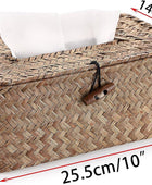 Funda rectangular tejida para caja de pañuelos, soporte decorativo de mimbre de - VIRTUAL MUEBLES