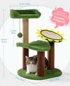 Made4Pets Árbol de gato de cactus torre de gato verde con percha de felpa para