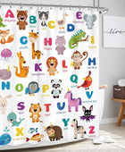 Cortina de ducha con alfabeto infantil de 60 pulgadas de ancho x 72 pulgadas de - VIRTUAL MUEBLES