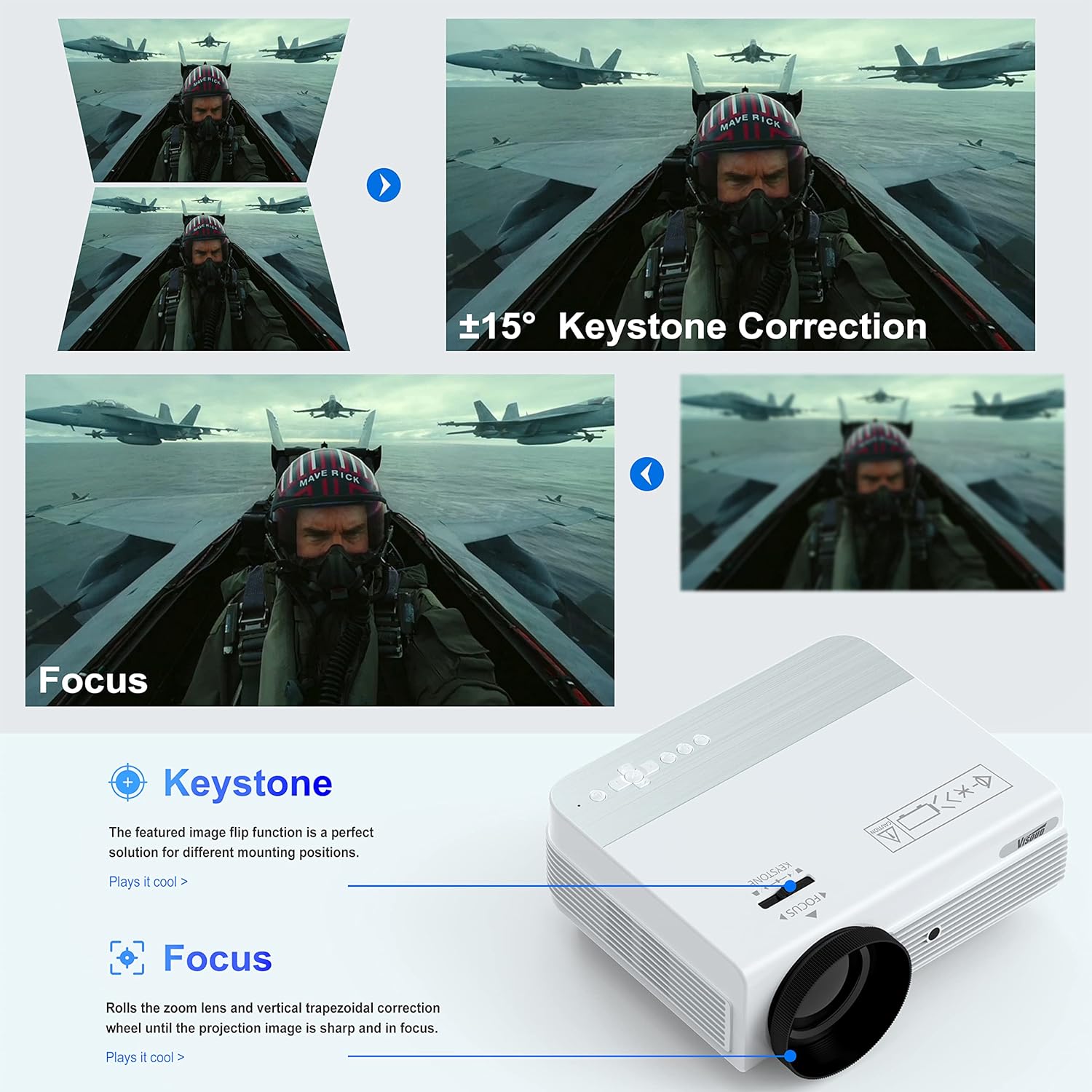 Proyector 4K con WiFi y Bluetooth compatible, proyector de cine al aire libre