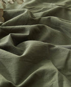 Juego de funda de edredón tamaño individual, color verde militar, 100% algodón,