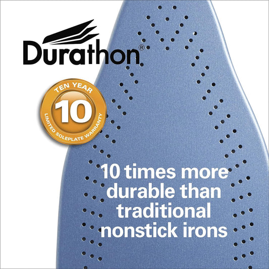 Plancha de vapor y vaporizador vertical para ropa con suela Durathon resistente