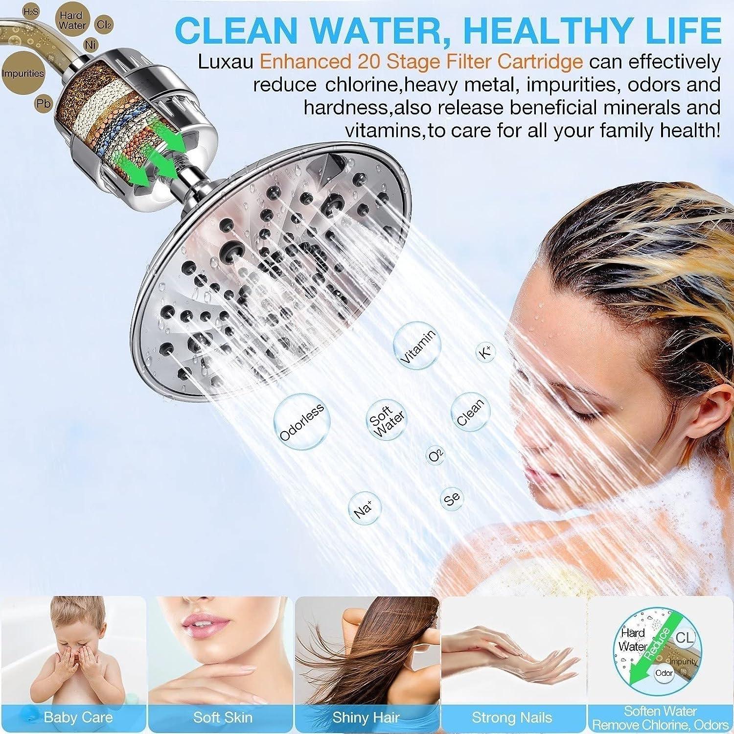 Filtro de cabezal de ducha de 20 etapas, filtro para agua dura