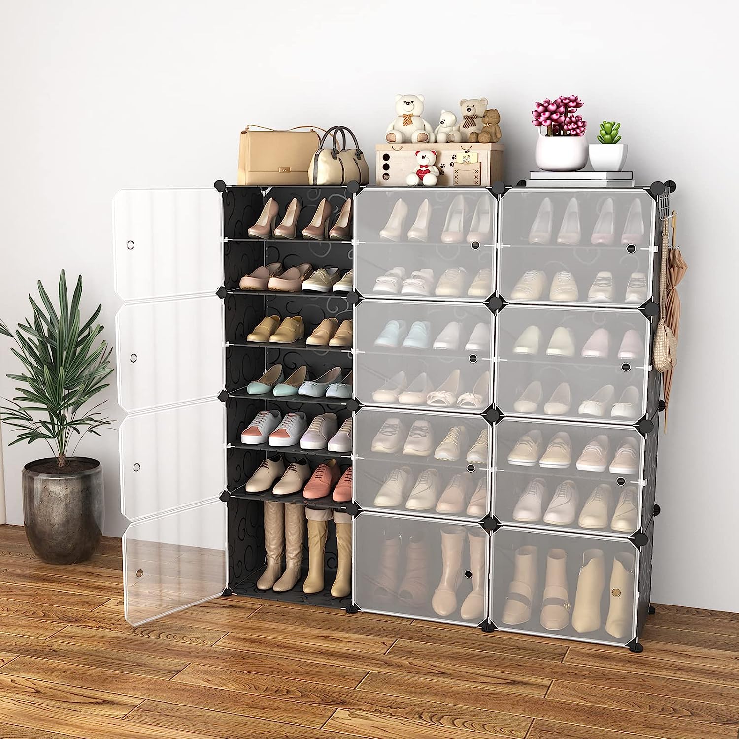 Zapatero de 8 niveles, organizador de zapatos de 48 pares, organizador de  zapatos para armario, armario de almacenamiento de zapatos, zapatero para