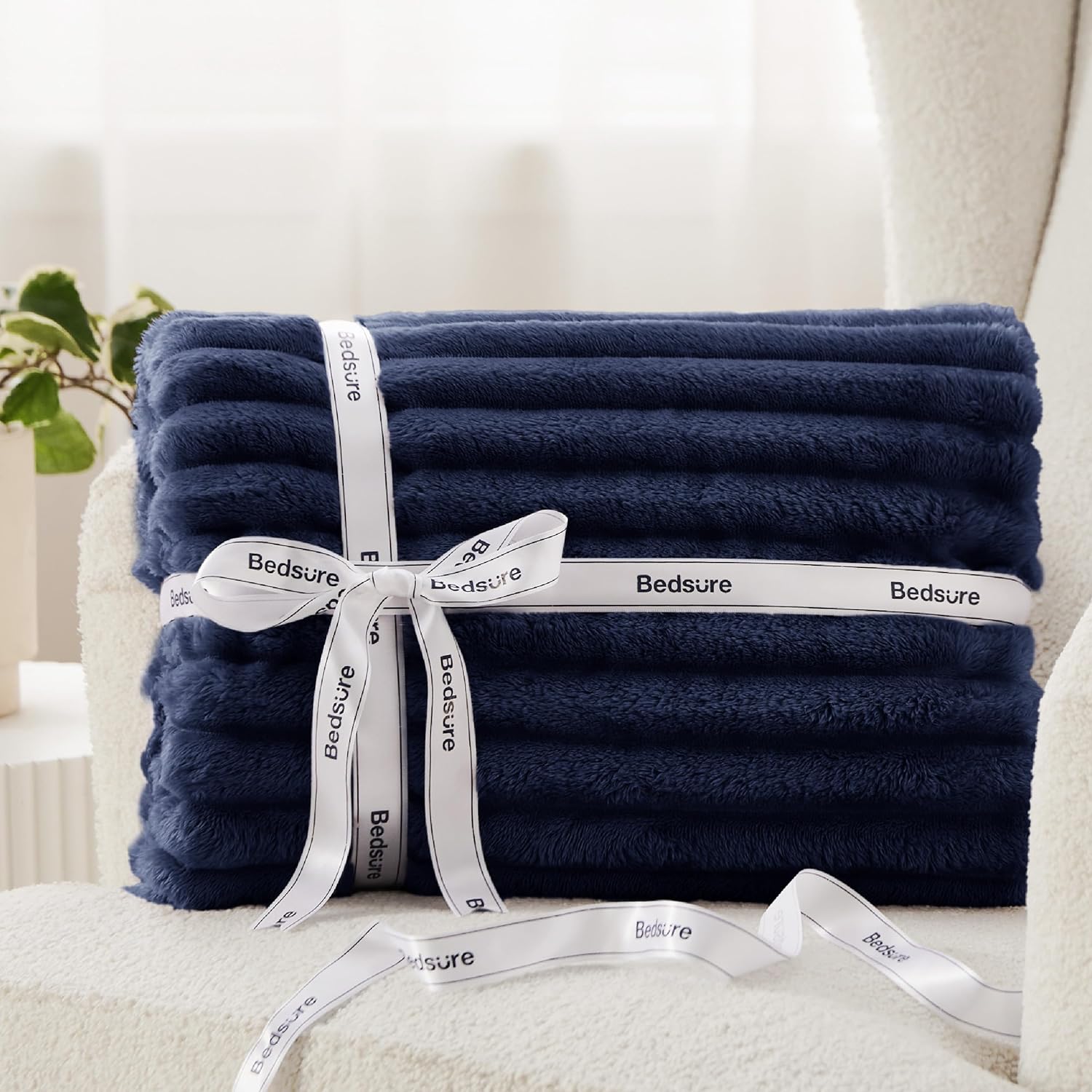BEDELITE Manta de forro polar azul marino para sofá y cama, manta mullida y  acogedora de felpa de 50 x 60 pulgadas, mantas súper suaves y cálidas para
