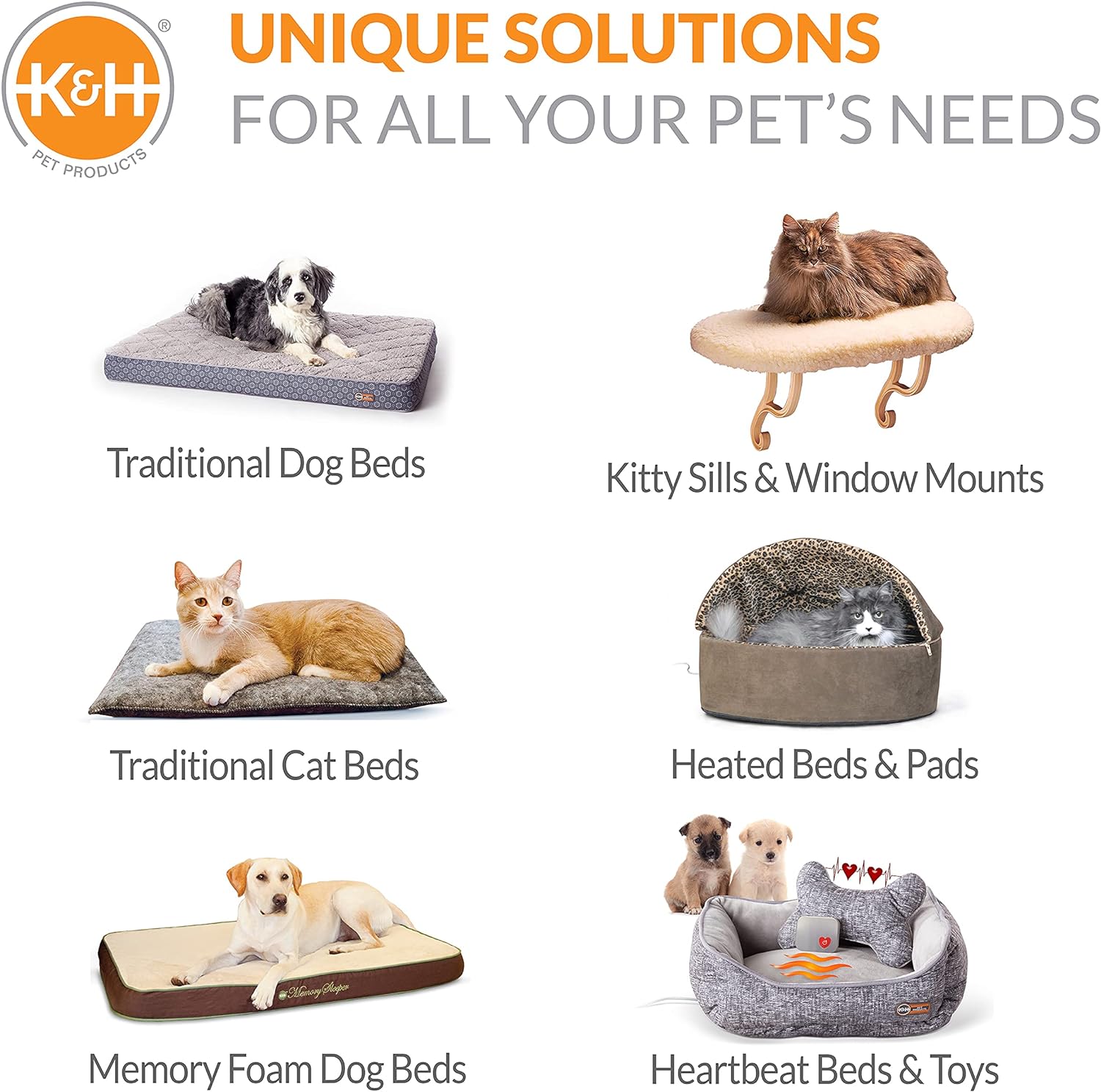 KH PRODUCTS Cama para mascotas autocalentable color gris pequeña 18 x 19