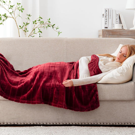 Manta decorativa con forro polar, ligera para sofá, cama, manta de terciopelo