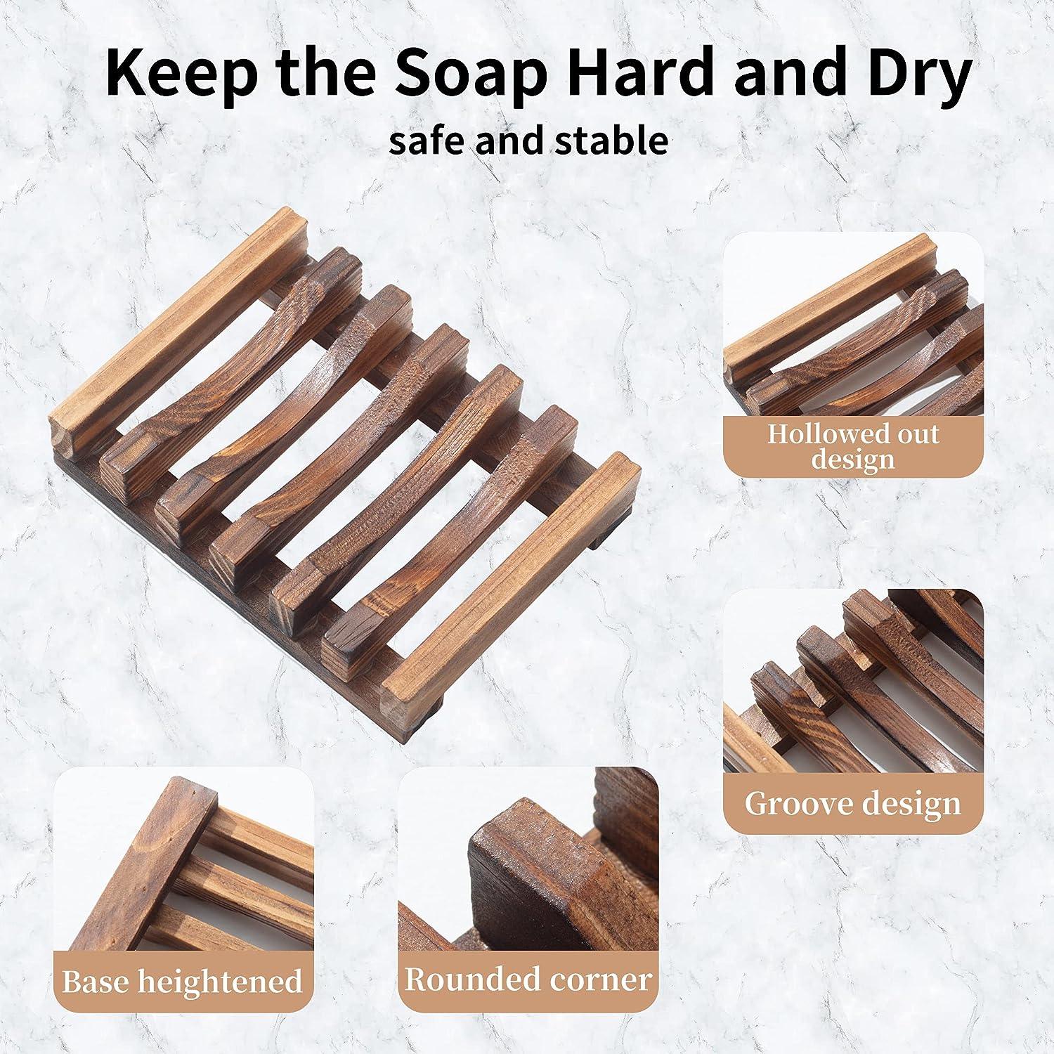 Jabonera de madera para ducha, juego de 2 soportes para jabón de ducha, soporte - VIRTUAL MUEBLES