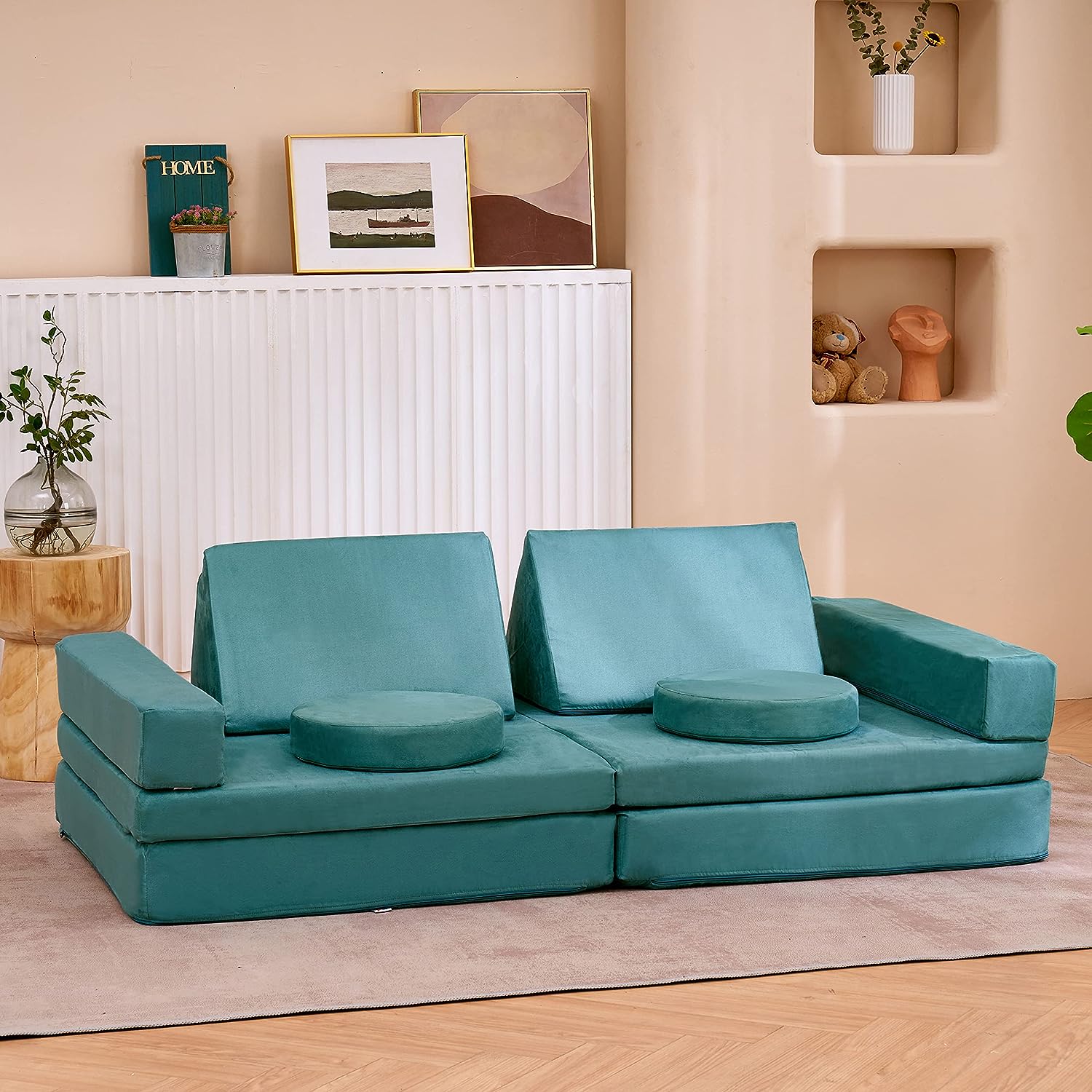 Sofá de tamaño extendido, 10 piezas con futones, sofá de suelo, mueble -  VIRTUAL MUEBLES