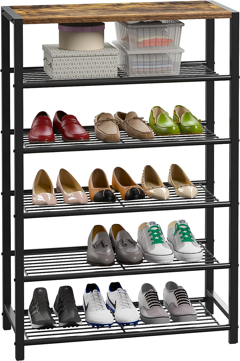 SOONEEDEAR Zapatero de 6 niveles, estante para zapatos, organizador de  zapatos alto, almacenamiento de zapatos, trono de zapatillas, mueble para
