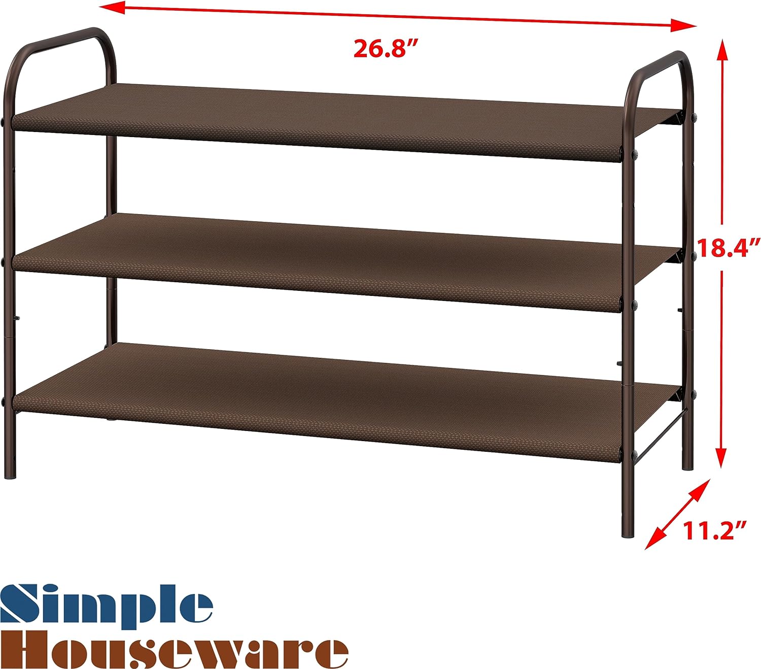 SimpleHouseware - Zapatero apilable de 3 niveles, color bronce.