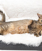Aalklia Cama para gatos en interiores, sofá calmante lavable de felpa suave y