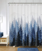 Juego de cortinas de ducha de tela patrón de árbol natural cortinas de ducha - VIRTUAL MUEBLES