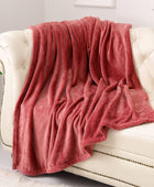 Manta de vellón de tamaño decorativo, color coral, manta de microfibra para la