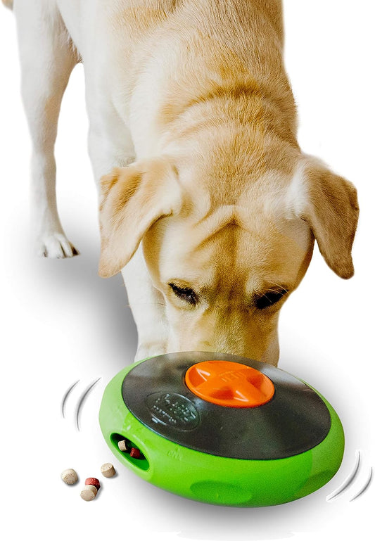 SmellyUFO Rompecabezas dispensador interactivo duradero para perros, juguete de