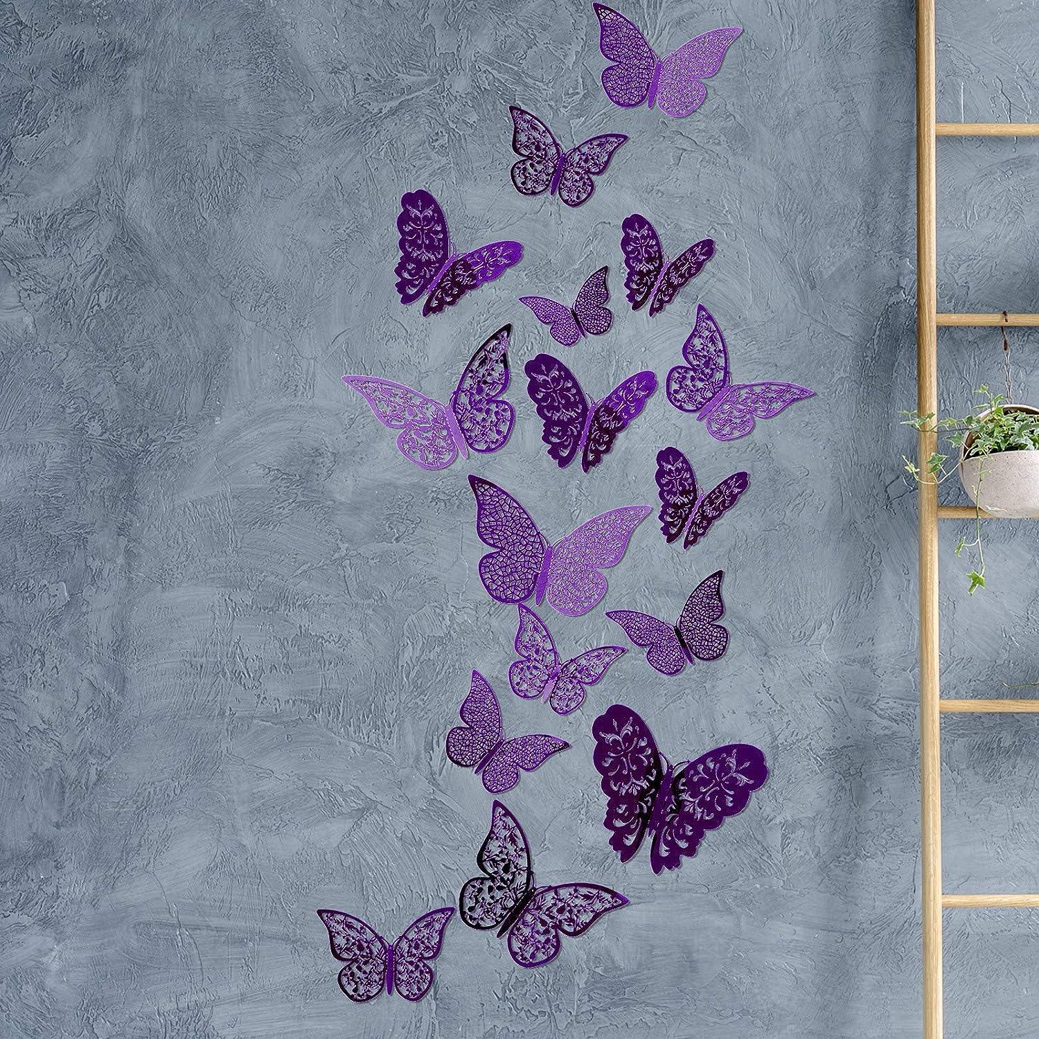 72 calcomanías de pared de mariposa 3D para decoración de pared juego de 3 - VIRTUAL MUEBLES