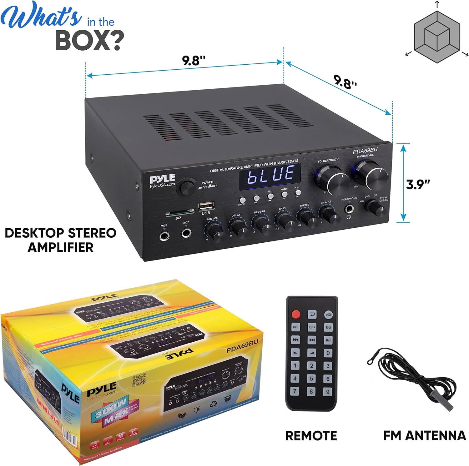 Pyle Amplificador de audio para el hogar con Bluetooth - Amplificador  estéreo de sonido de 5 canales para altavoces domésticos - Entrada de