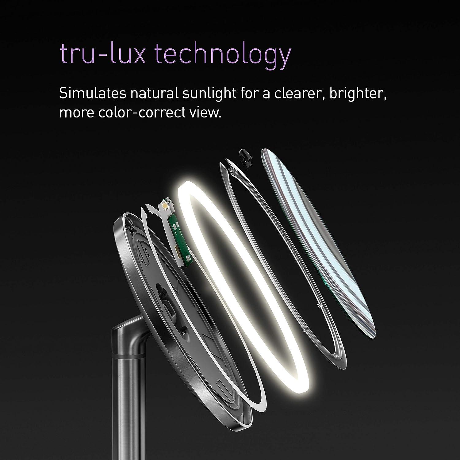 Espejo de acero inoxidable con sensor de luz Simplehuman, de 5 pulgadas, ideal - VIRTUAL MUEBLES