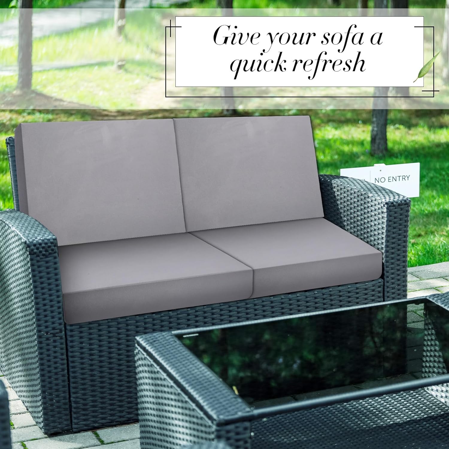 8 fundas de cojín elásticas impermeables para sofá de patio, para exteriores,