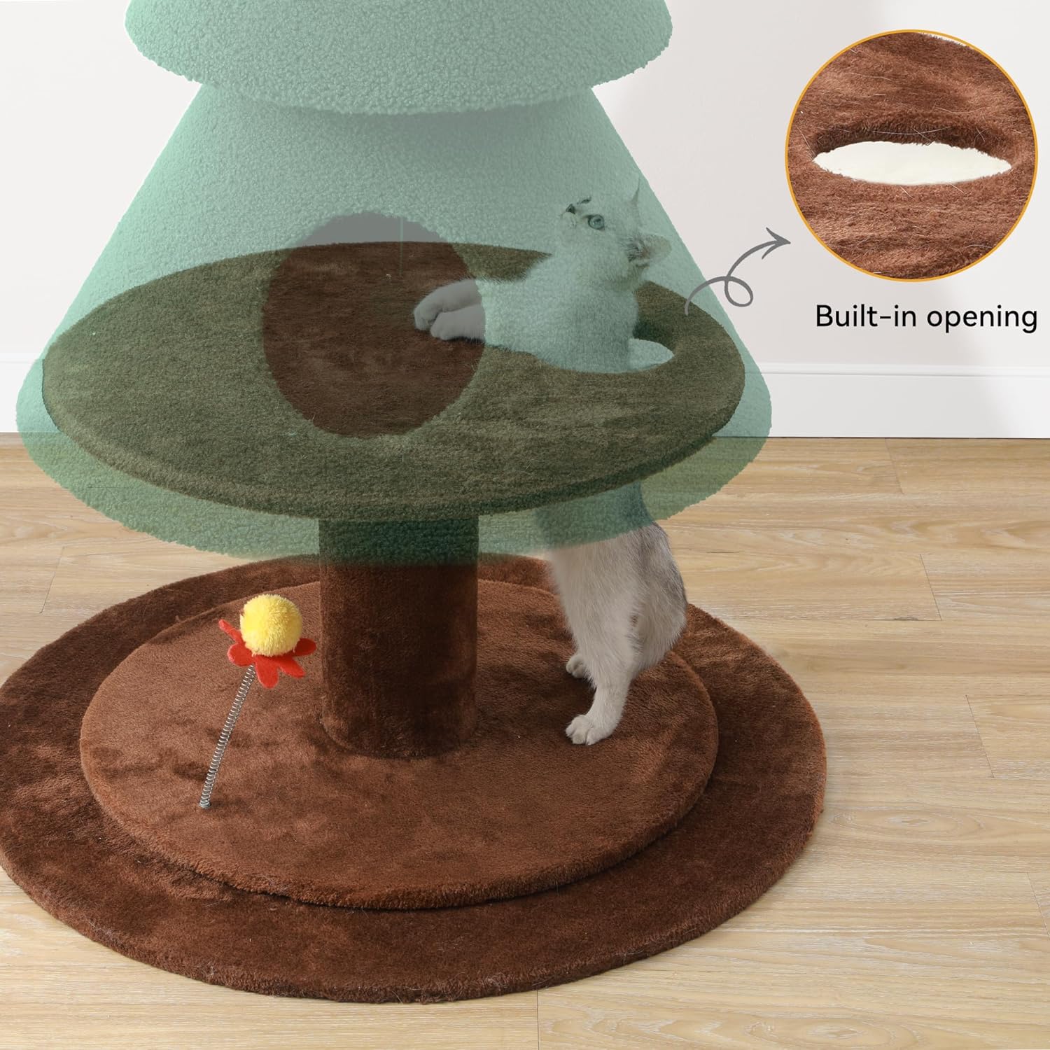 Árbol de gato de 60 pulgadas para gatos de interior, muebles altos de torre
