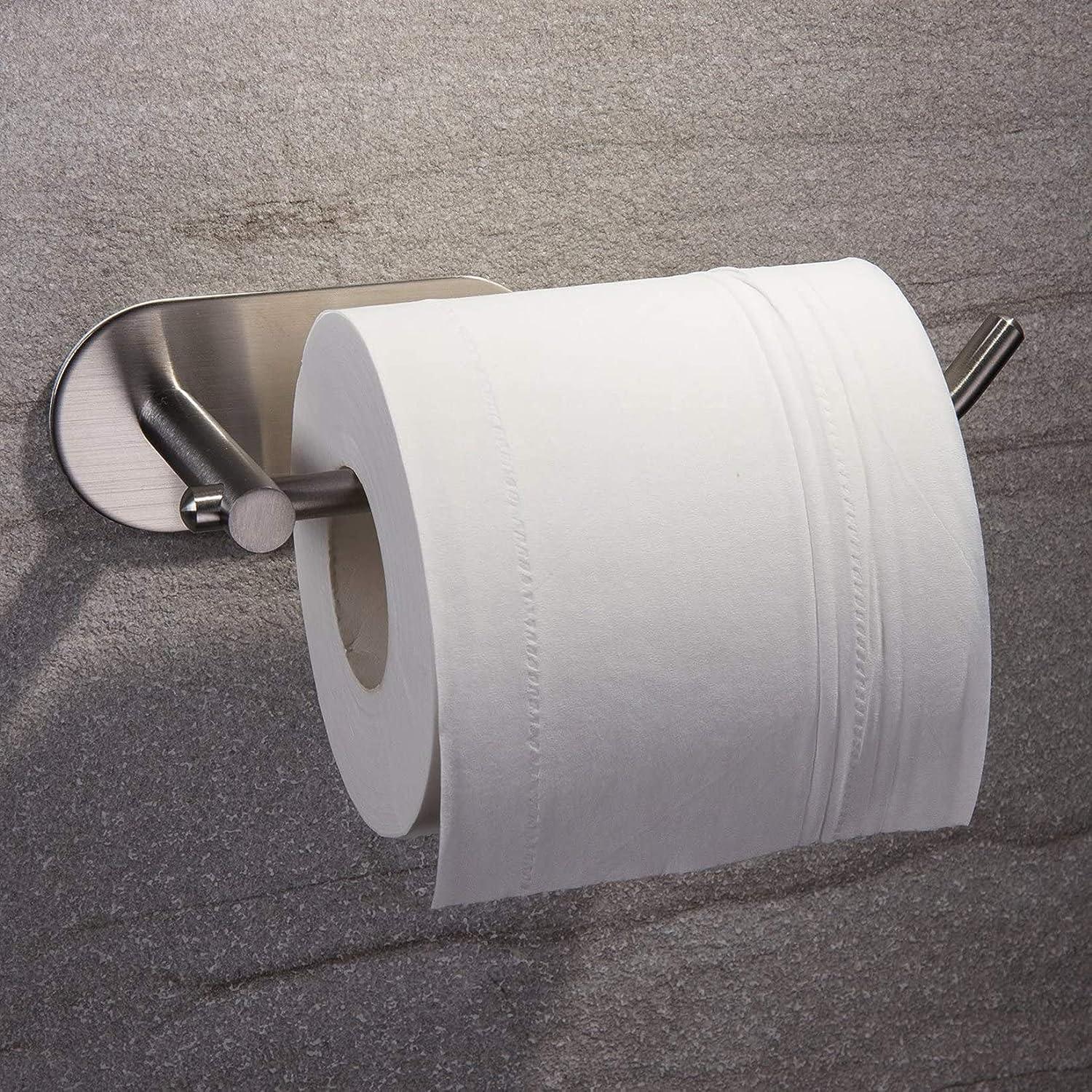MaiHongda Soporte para papel higiénico de montaje en pared con estante y  almacenamiento para toallitas de papel, dispensador de teléfono, sin  taladro