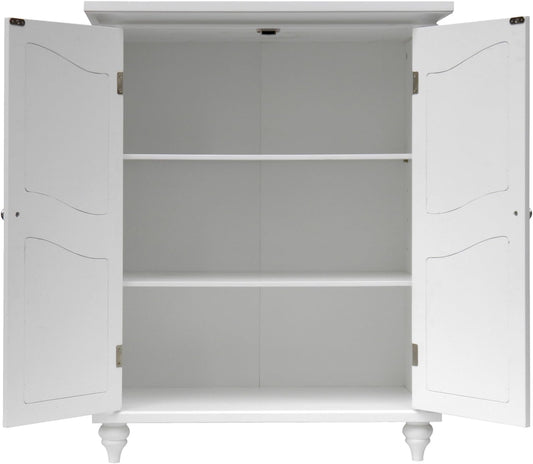 Gabinete de piso de dos puertas Fashion Vera Madera metal Blanco