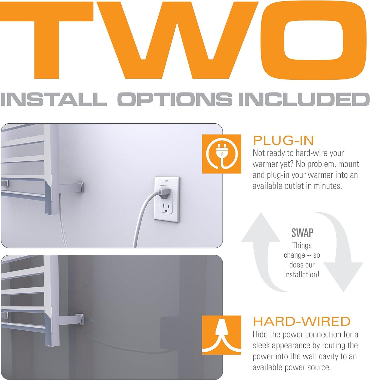 Calentador de toallas eléctrico montado en la pared con temporizador integrado - VIRTUAL MUEBLES