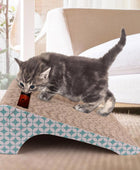 PrimePets Cartón rascador para gatos, almohadilla para rascar gatos con bola, 2