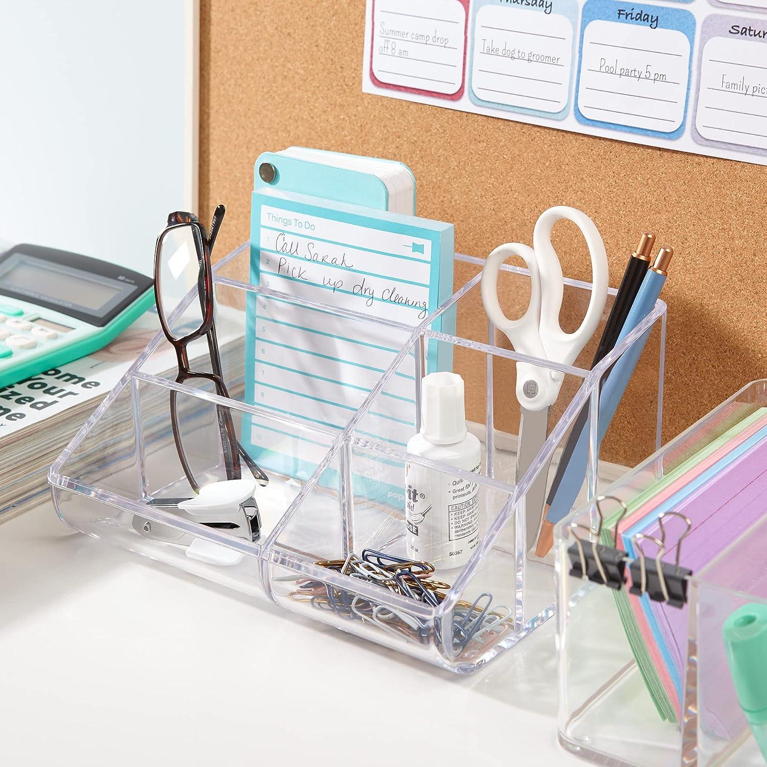 Organizador de maquillaje con 6 compartimentos de plástico transparente de - VIRTUAL MUEBLES
