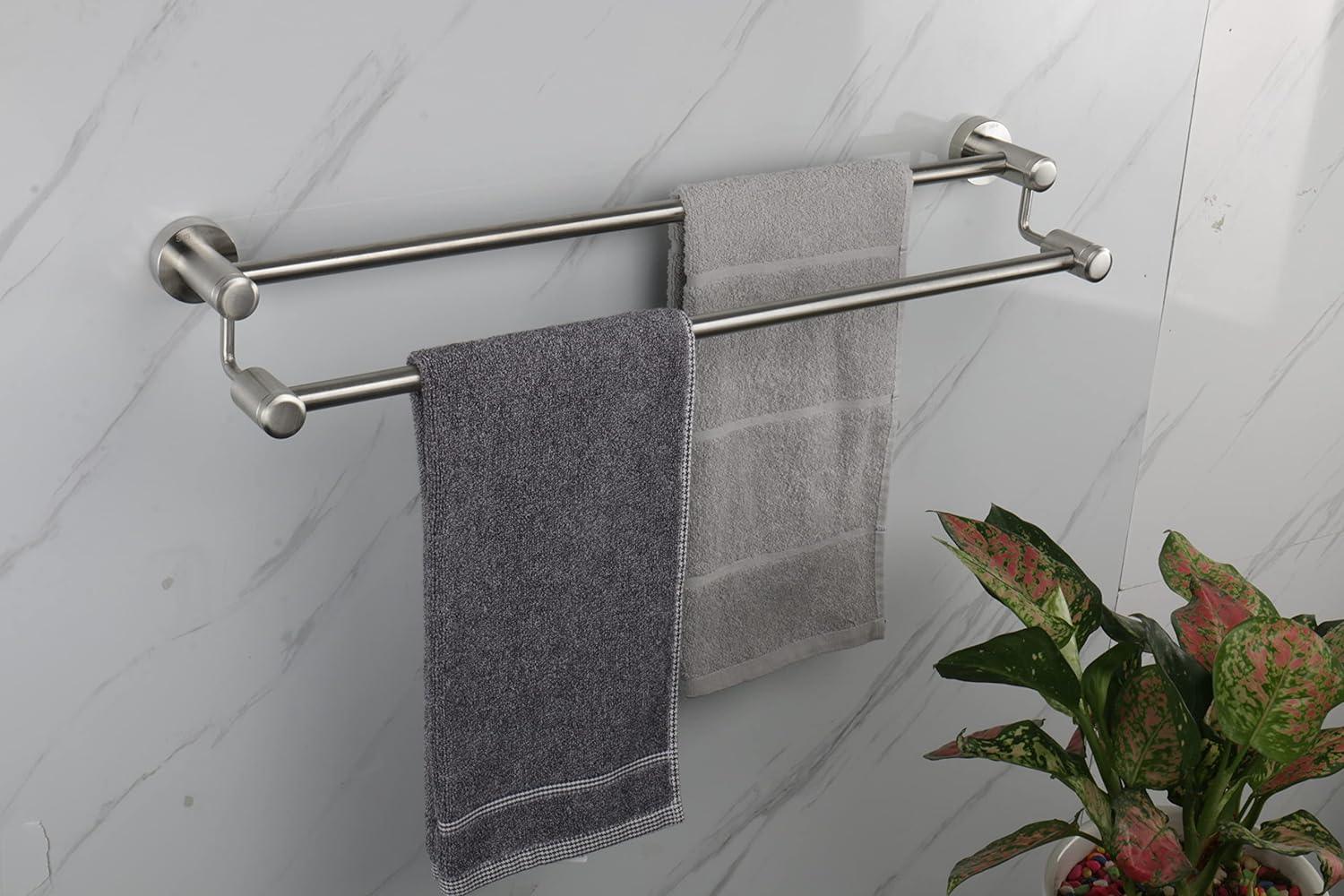 TocTen Toallero de baño – Toallero grueso de acero inoxidable SUS304,  toallero para baño, resistente, montado en la pared, toallero (20 pulgadas