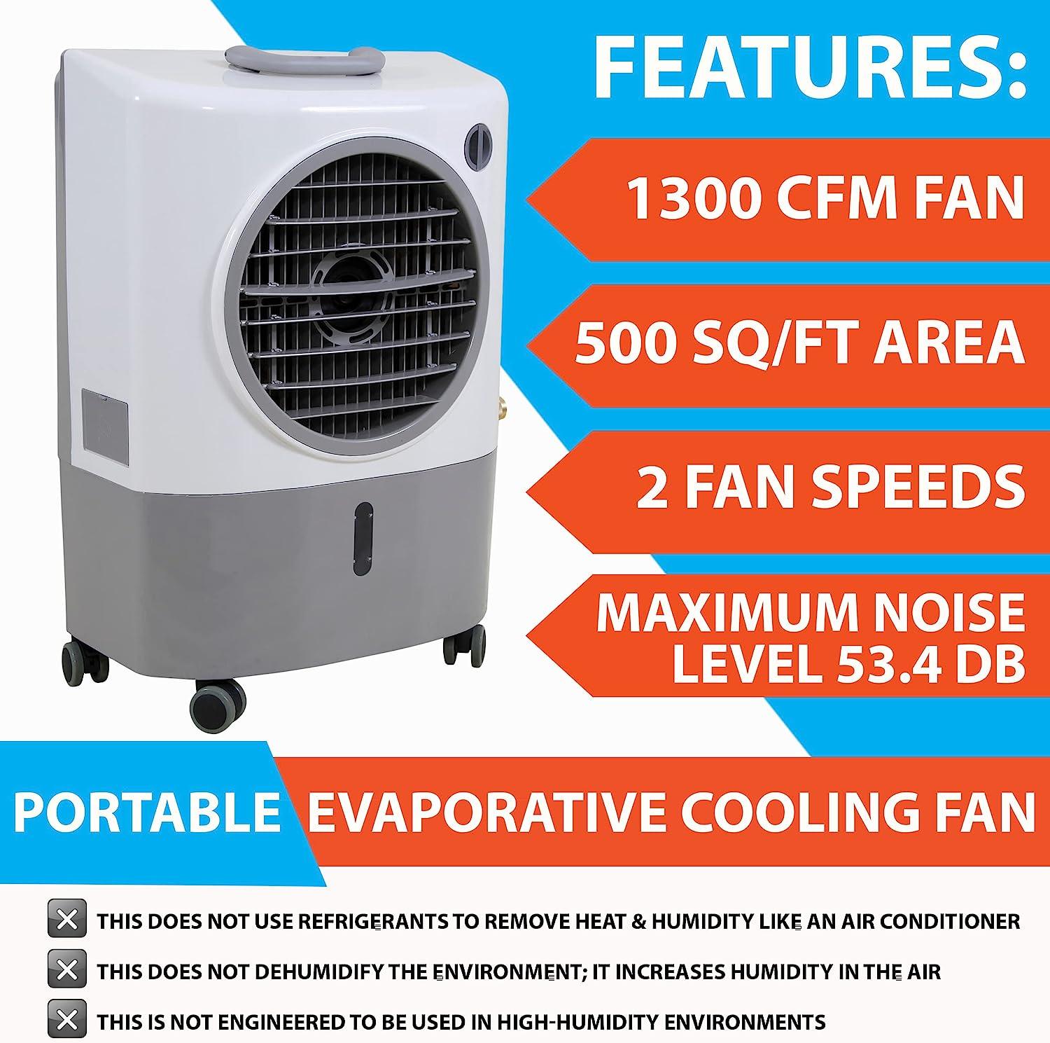 Enfriador evaporativo portátil MC18M Color gris, 1300 CFM Enfría 500 pies - VIRTUAL MUEBLES