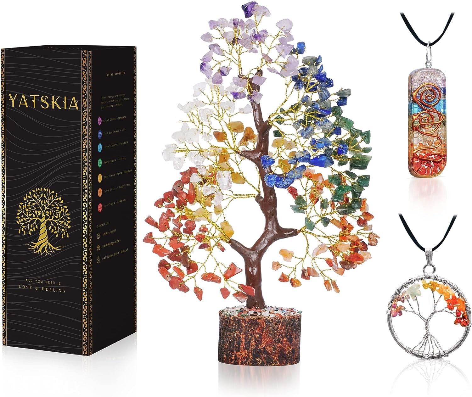 Comprar Árbol de la vida Chakra, alambre Bonsai Feng Shui árbol, árbol de  dinero cristal para energía positiva decoración del hogar, regalo  espiritual, accesorios de decoración alambre de plata