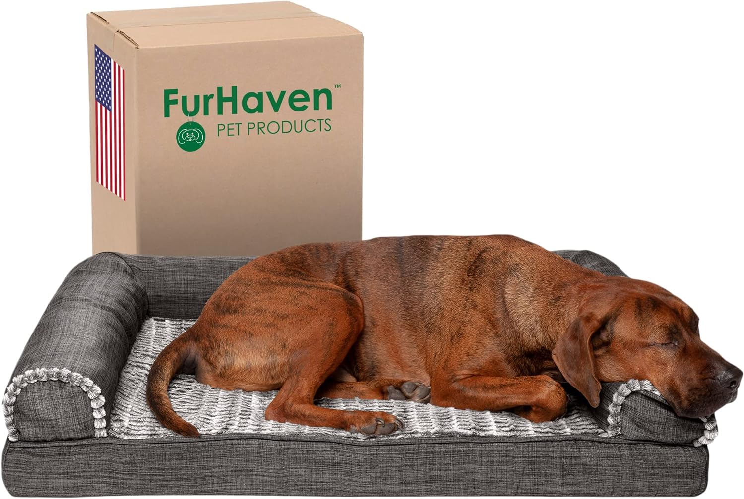 Cama de espuma viscoelástica para perros y gatos, estilo sofá, de piel