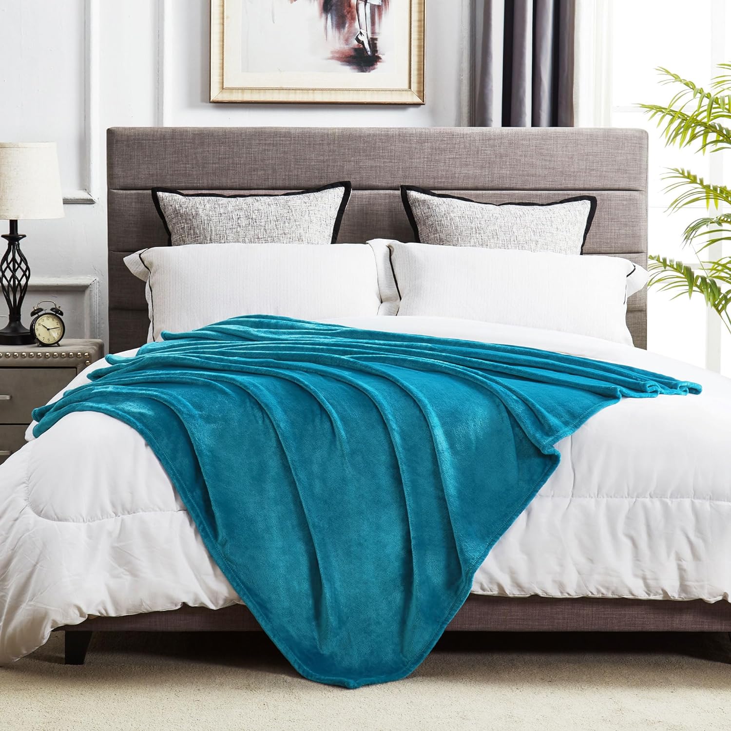 Manta de poliéster - mantas para cama con bolsa, mantas polares para sofá de  pelo lavable, manta