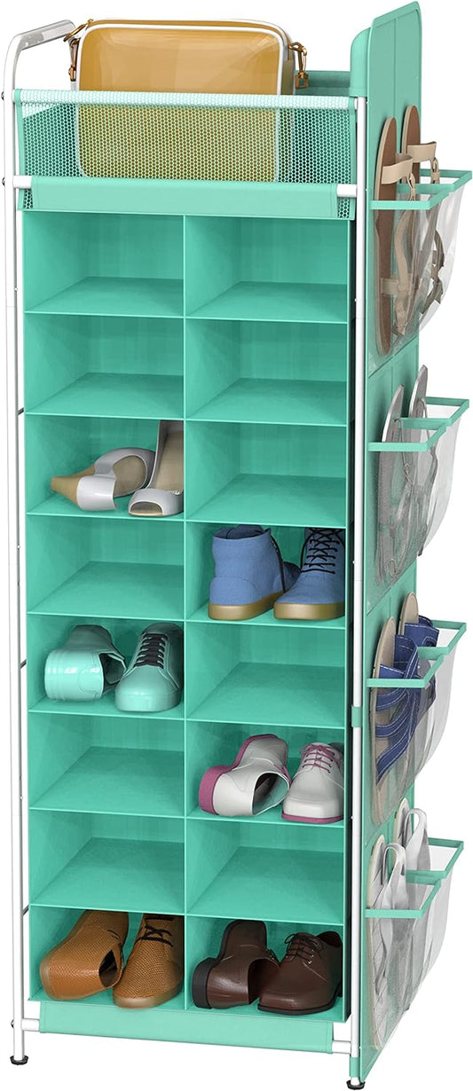 LNYZQUS Zapatero pequeño de 4 niveles, estante de zapatos apilable de -  VIRTUAL MUEBLES